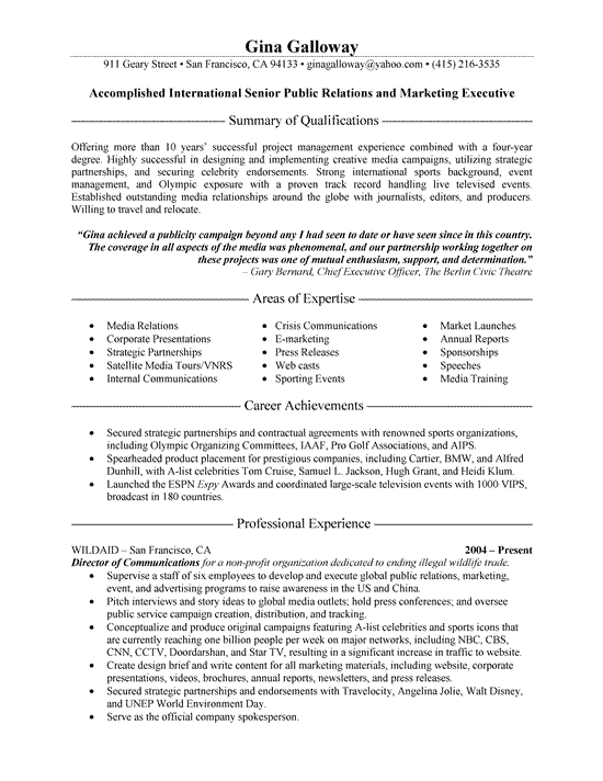 best resume format for executives